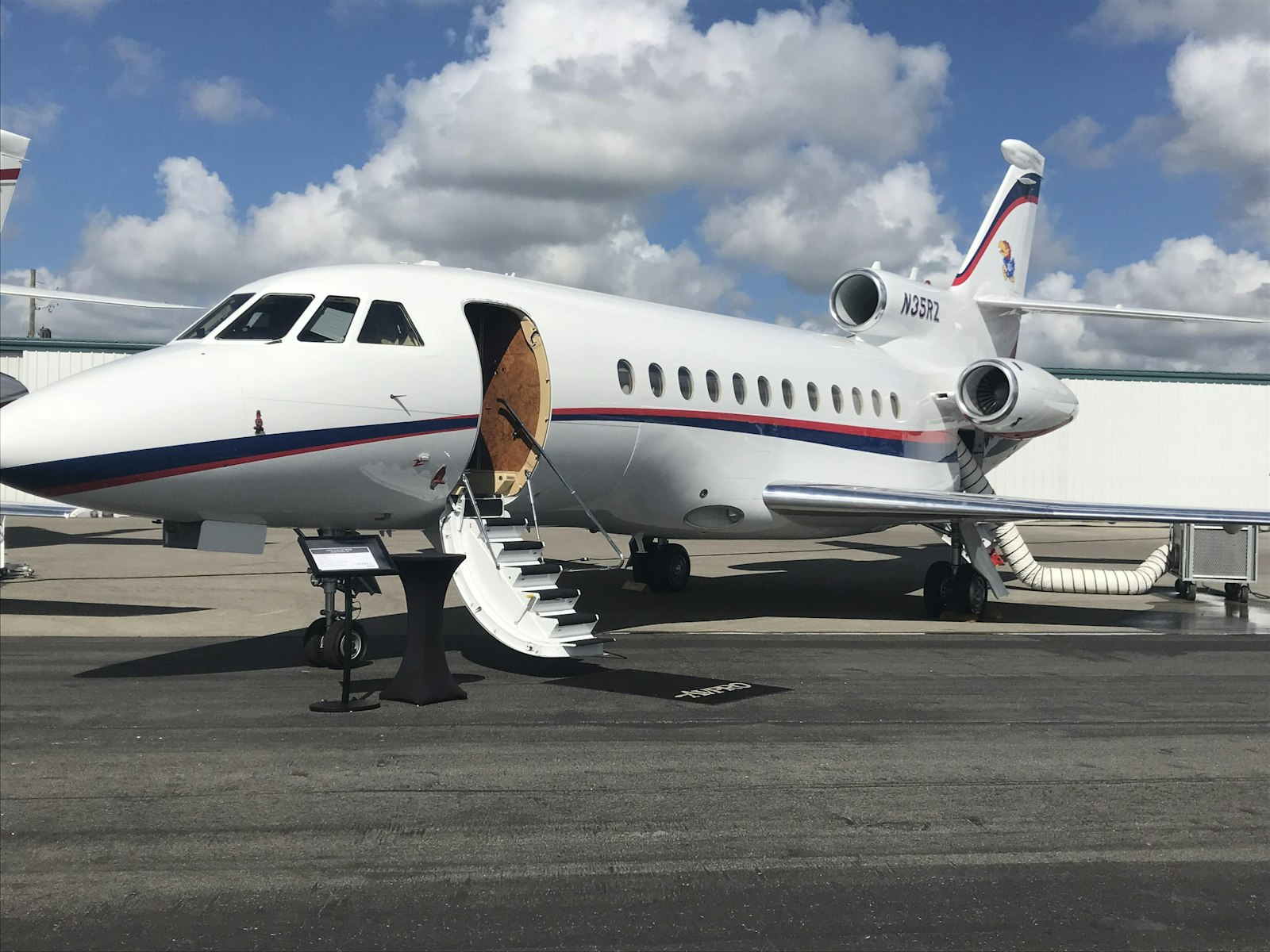 Falcon trijet parked with airstair extended